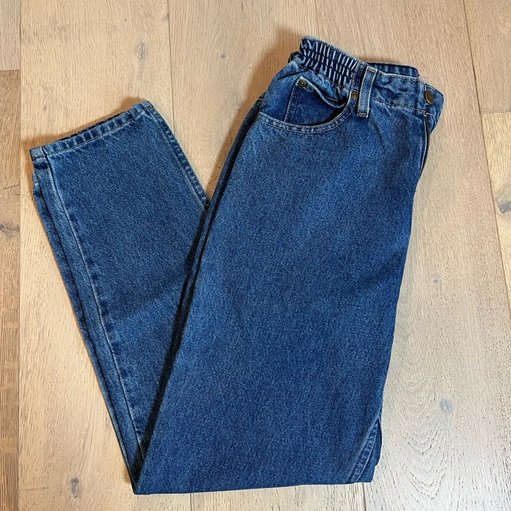 L.L. Bean Women's High Rise Jeans - Medium Blue Denim - Picture 2 of 10